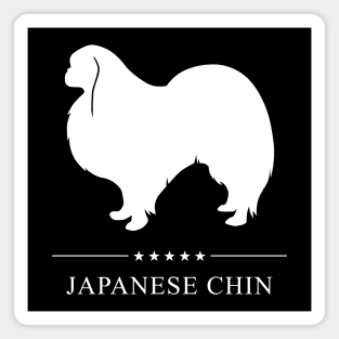 Japanese Chin Dog White Silhouette Magnet